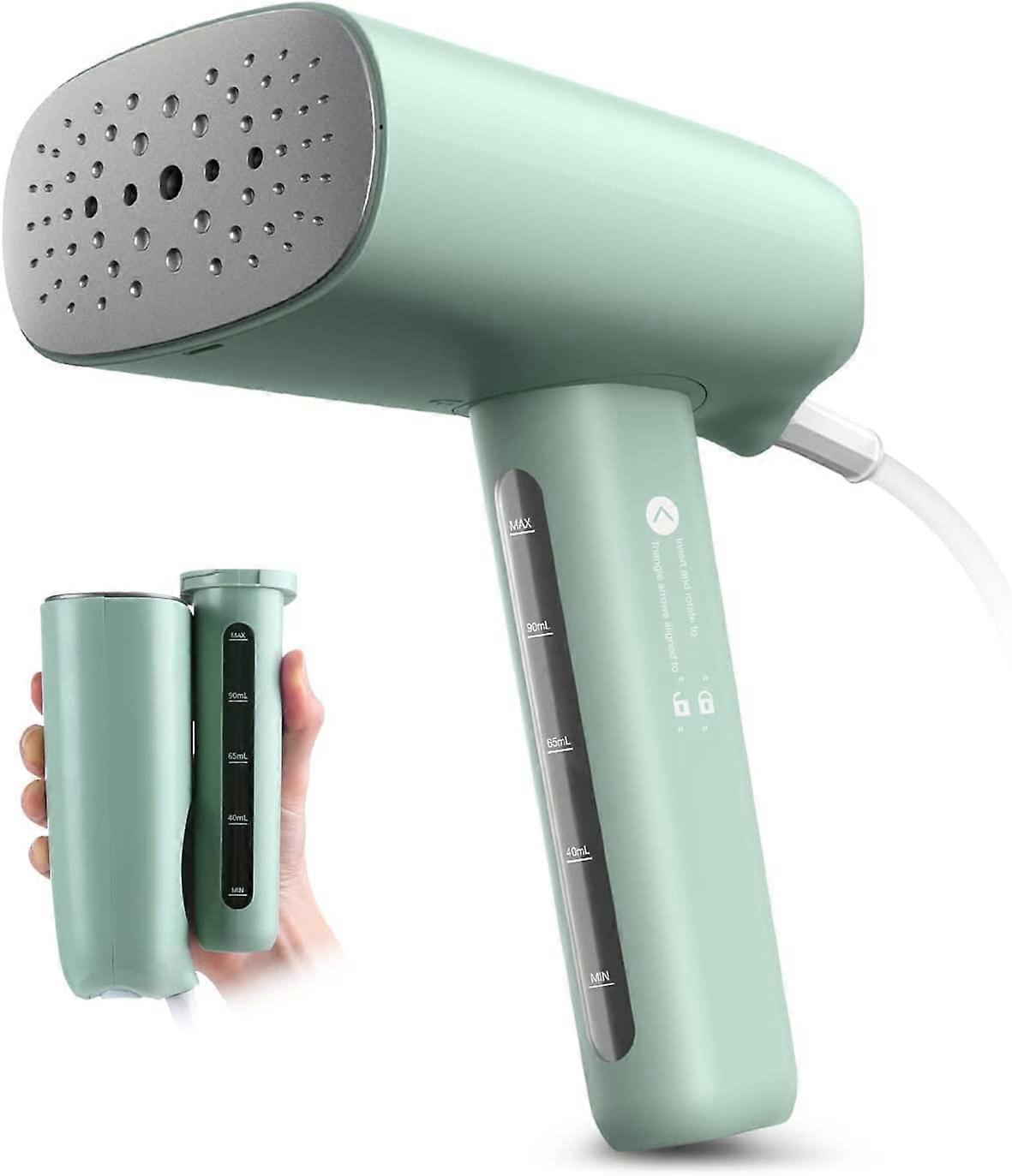 ZK-Portable Garment Steamer, 800W 110ML Travel Garment Steamer, Lightweight Garment Steamer Fast Heating, Easily Remove Fabric Wrinkles, Mint Green