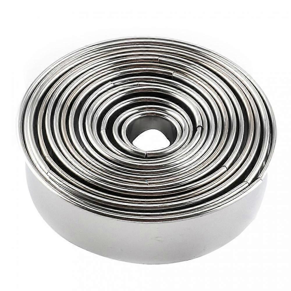 14pcs 430 Stainless Cake Mousse Molds Set Round Form Small