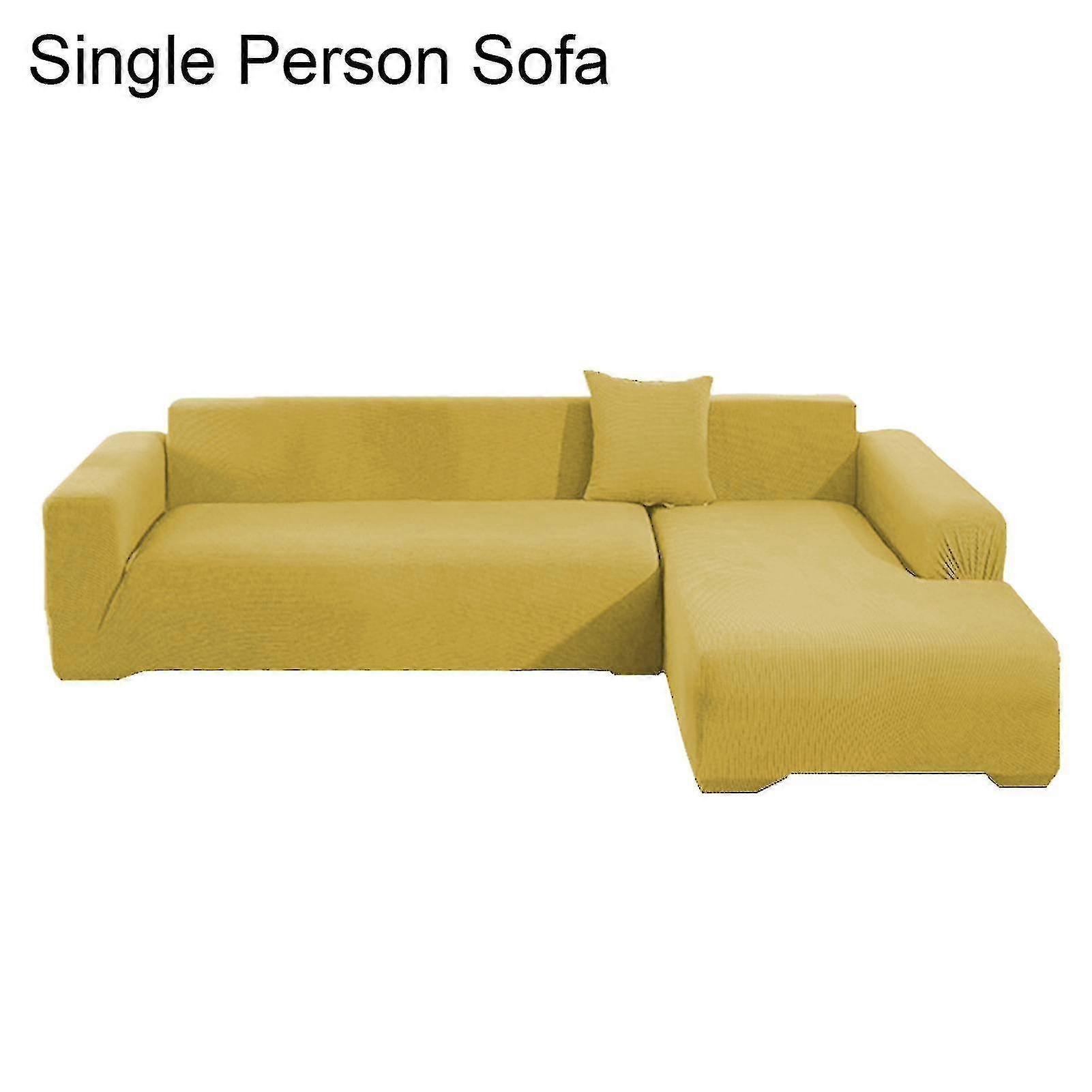 1 Set Sofa Cover Thicken Scratch Resistant Solid Color Detachable Sofa Protector For Home,yellow