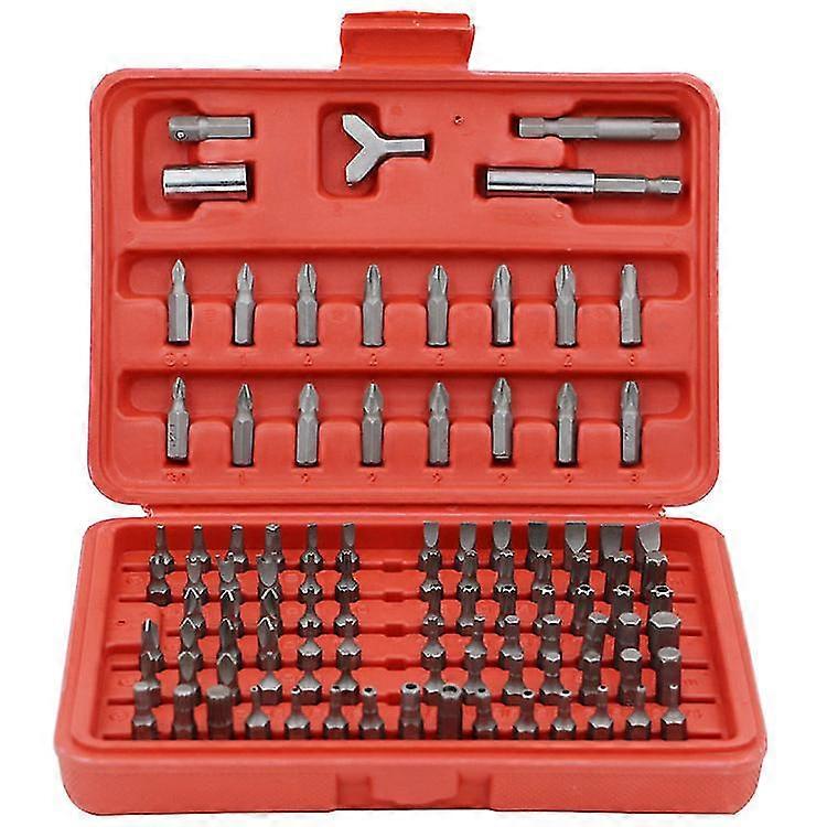 Screwdriver Set Appliance Repair Bit Set, Tamper Proof Screwdriver Bit Set Hexagonal Screwdriver Bit (100pcs, Red)