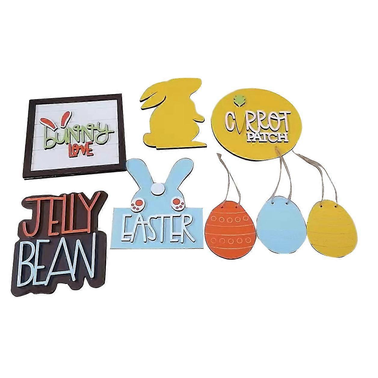 Set Of 8 Easter Table Decorations, Easter Tiered Tray Decorations Easter Stand Display Photo Prop Fa