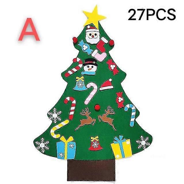 Felt Tree Kids Diy Xmas Santa Claus Tree Gift Merry Decor 2024 Noel Tree Happy New Year 2023 Natal Tree {JKW}