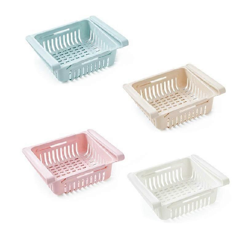 4pcs refrigerator drawer manager, retractable refrigerator storage box with drawer manager