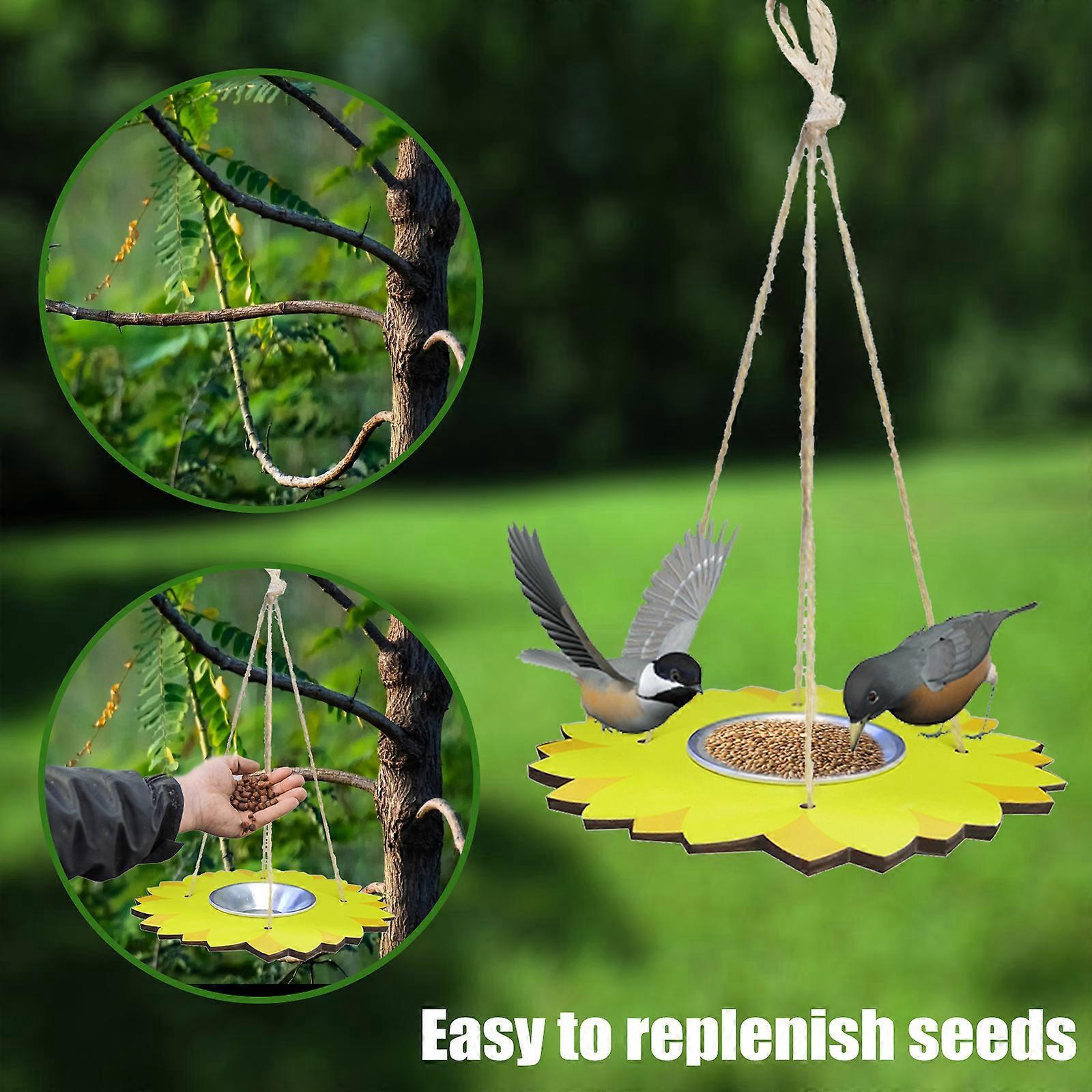 Hanging Bird Feeder Tray Platform Metal Mesh