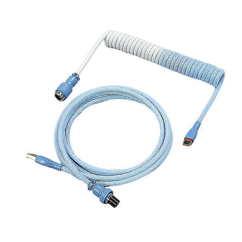 Coiled Aviators Cable Type-C to USB with Metal Connector for Keyboard Cable 1pc