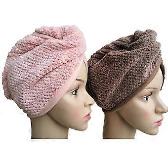2 Pack Quick Dry Microfiber Hair Towel Wrap Hair Turban for Women Girl Absorbent Shower Cap,Dry Hair Cap,Fluffy Hair Drying Towels,Sleep Cap,Pineappl