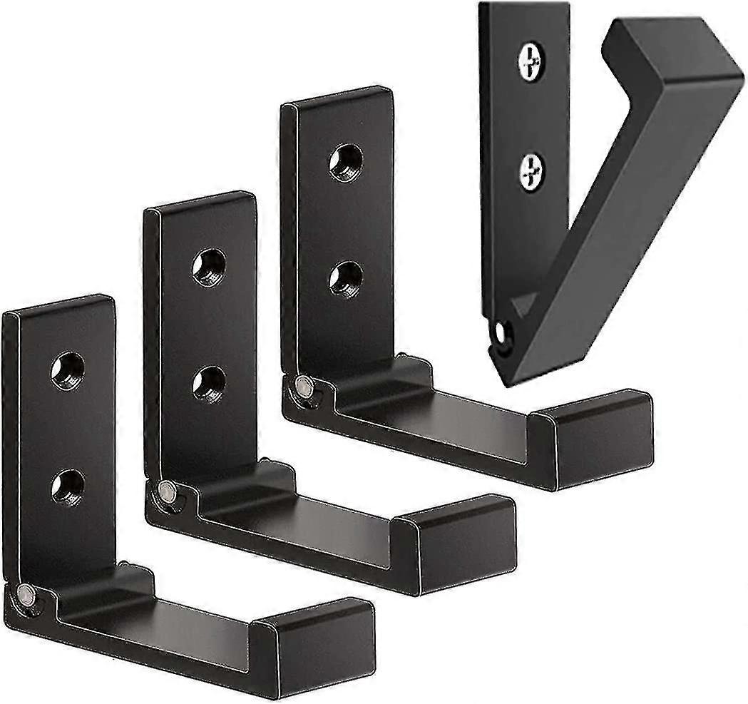 4pack Foldable Wall Hooks-invisible,aluminum Alloy 90-black