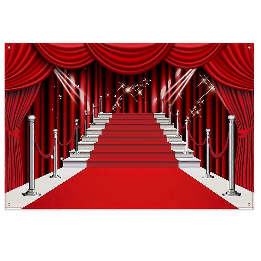 Red Curtain Backdrop Banner, Red Carpet Fabric Photography Backdrop Photo Background Studio Prop fo