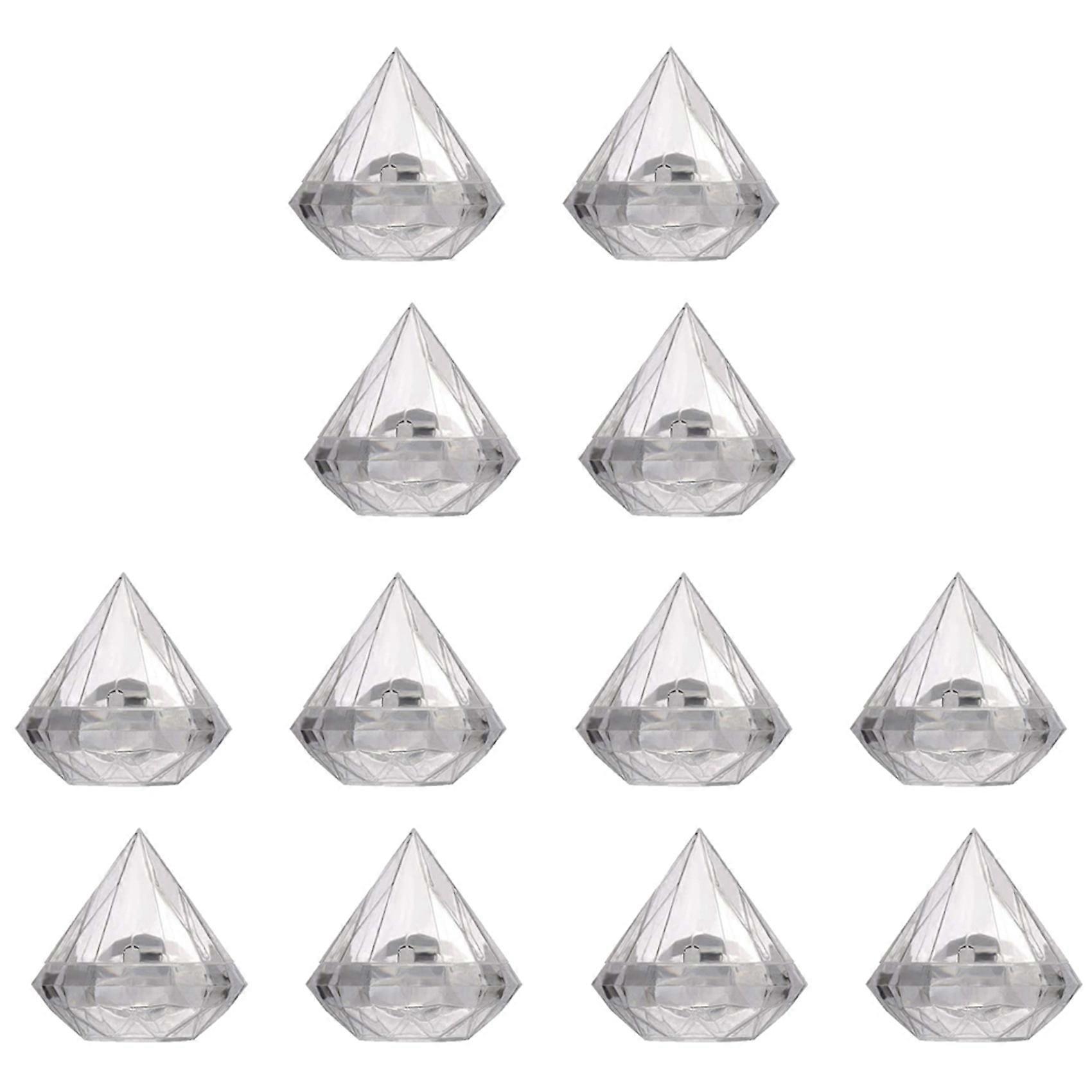 36PCS Transparent Diamond Shape Candy Box Wedding Favor Gift Boxes Party Box Clear Plastic Containe