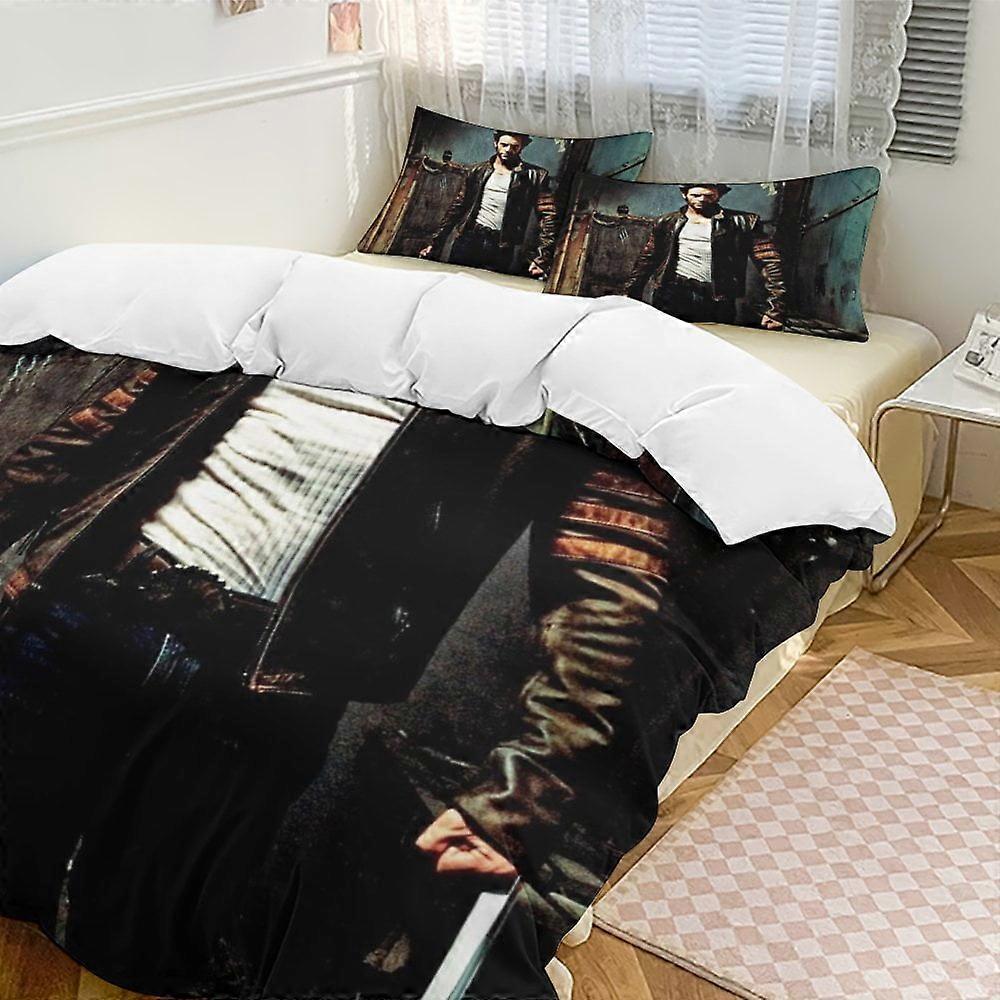 Bedding set HF169 Wolverine Bedding Comforter Sets, 3-Piece Bedding Set Soft Warm Bed Set with 1 Duvet Cover And 2 Pillowcases for Bedroom All Season
