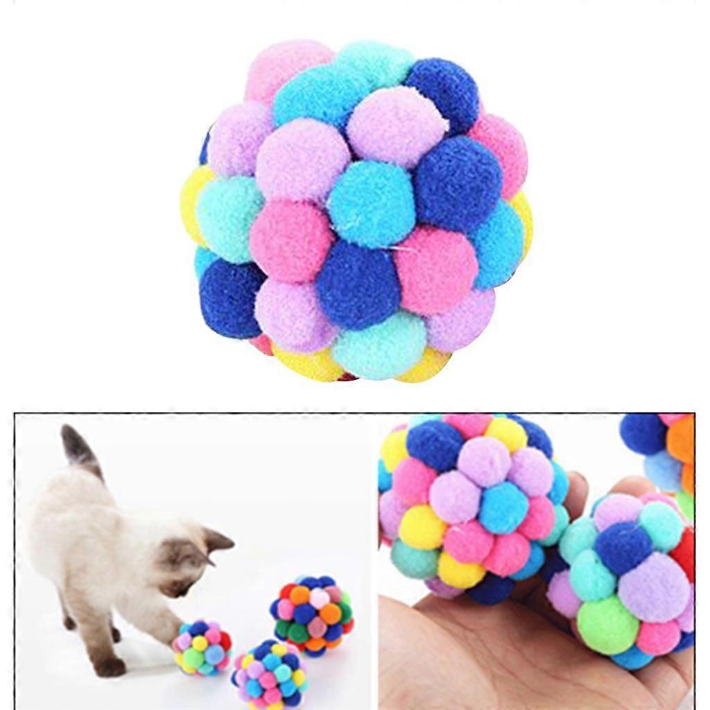 3xPet Kitten Colorful Ball Toys Cat Catch Exercise Interactive Play Toys S