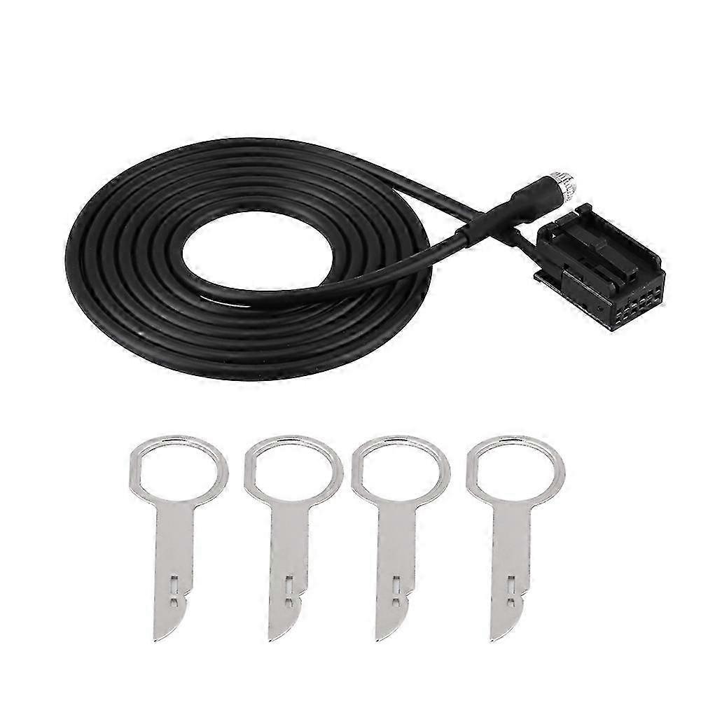 6000 CD MP3 Audio Input Aux Cable Adapter for Ford Focus Mondeo with Removal Tool Keys