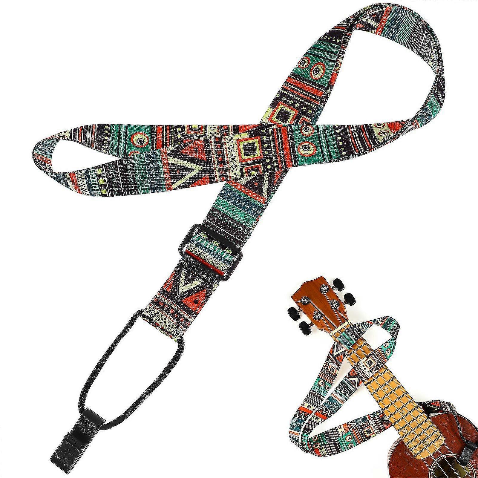 Strap Guitar Strap Vintage Ethnic Style Adjustable Colorful Pattern Strap With Hook Carry Accessory