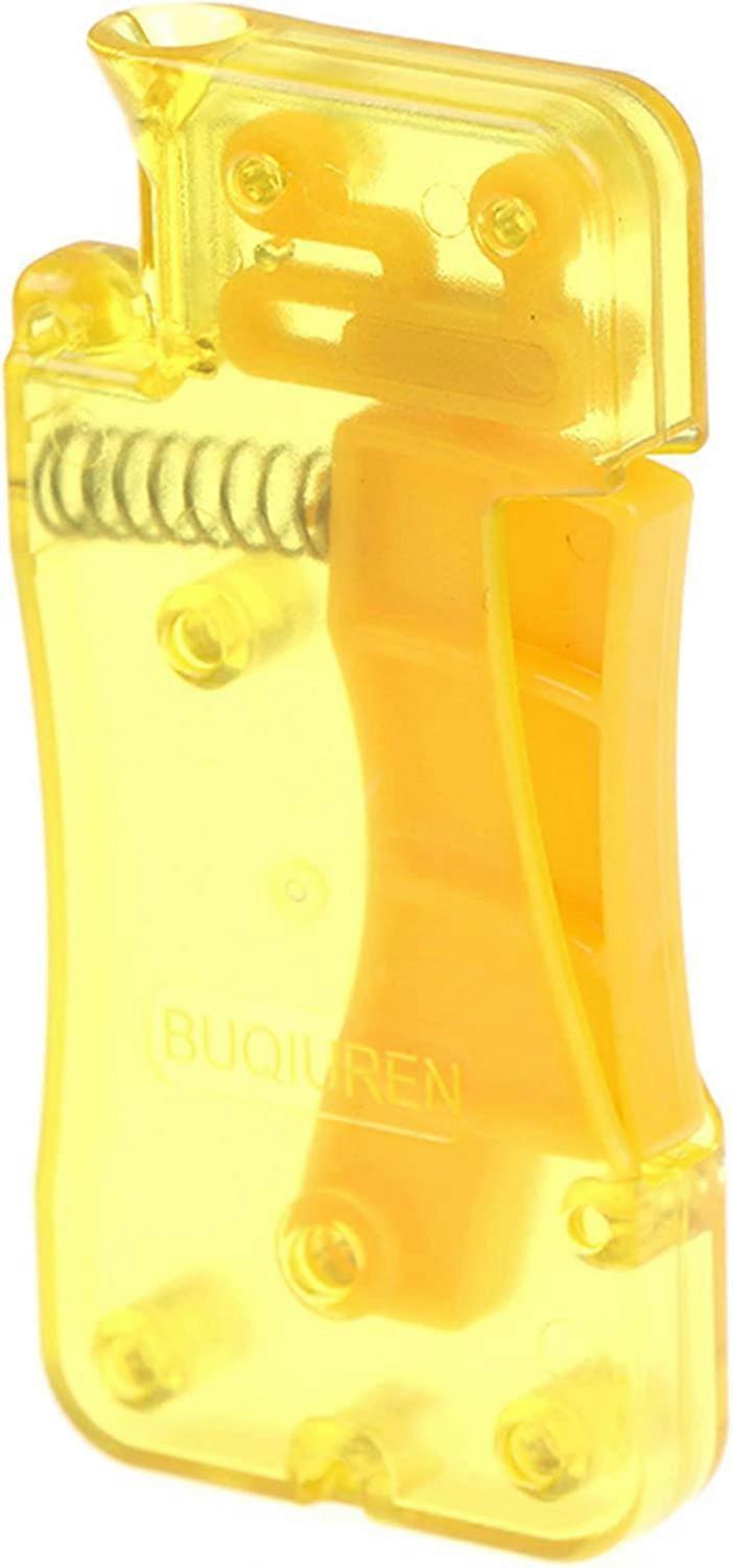 Yellow Large Automatic Sewing Needle Threader with Clear Box Hand-push Needle Threader Needle Threader Needle Recognition Device (yellow)(1pc)