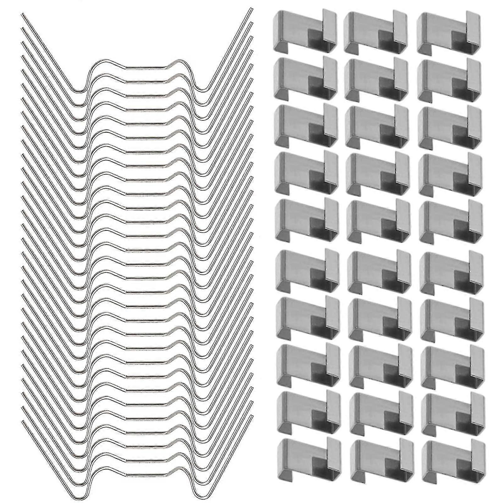 100pcs الدفيئة كليب للزجاج، الفولاذ المقاوم للصدأ الدفيئة نافذة كليب الزجاج جزء مثبتات مقاطع