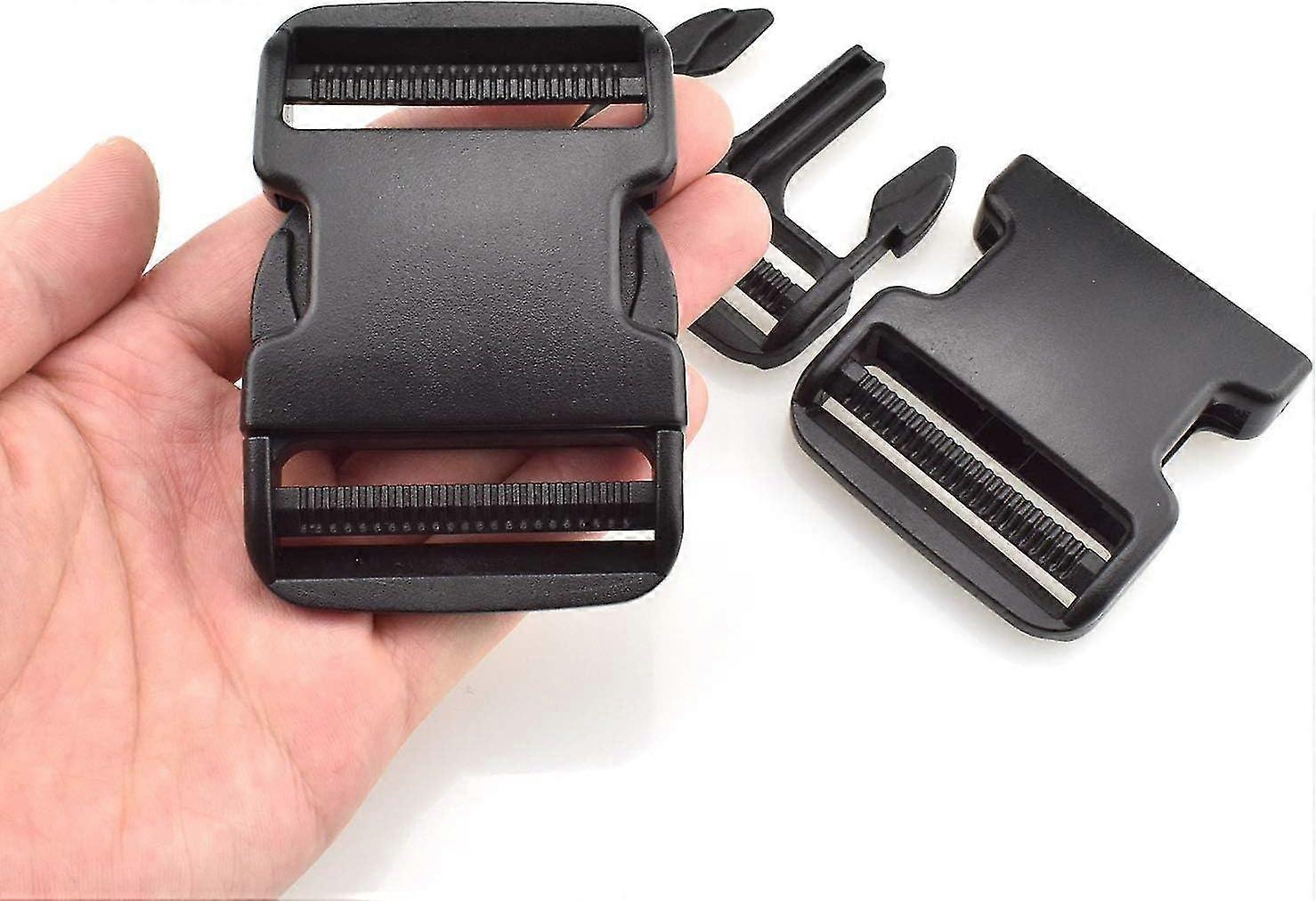 Extra Thick Military Grade Dual Adjustable Quick Side Release Buckles - 2' Wide 4 Pack Clips Snaps