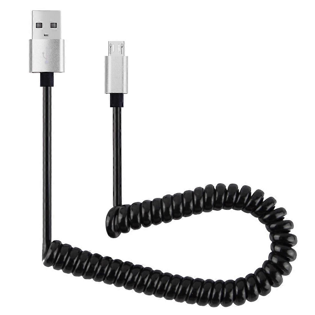 30cm to 100cm High Speed Spring Style Micro USB to USB 2.0 Flexible Elastic Spring Coiled Cable USB Data Sync Cable