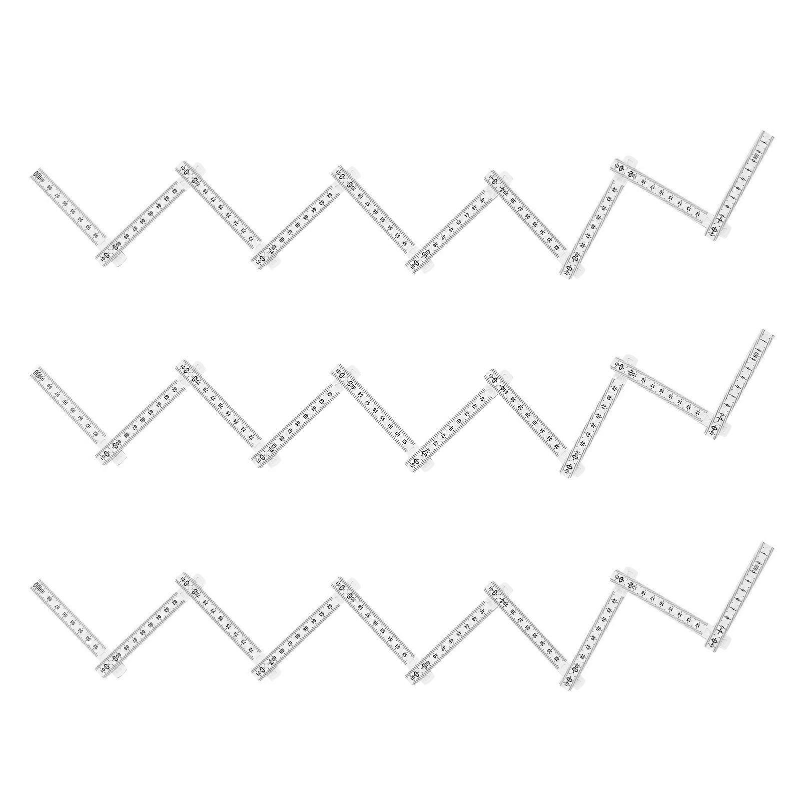 Folding Ruler Set - 3pcs, Multi Angle, Linear Measurement for Carpentry and Tile Laying