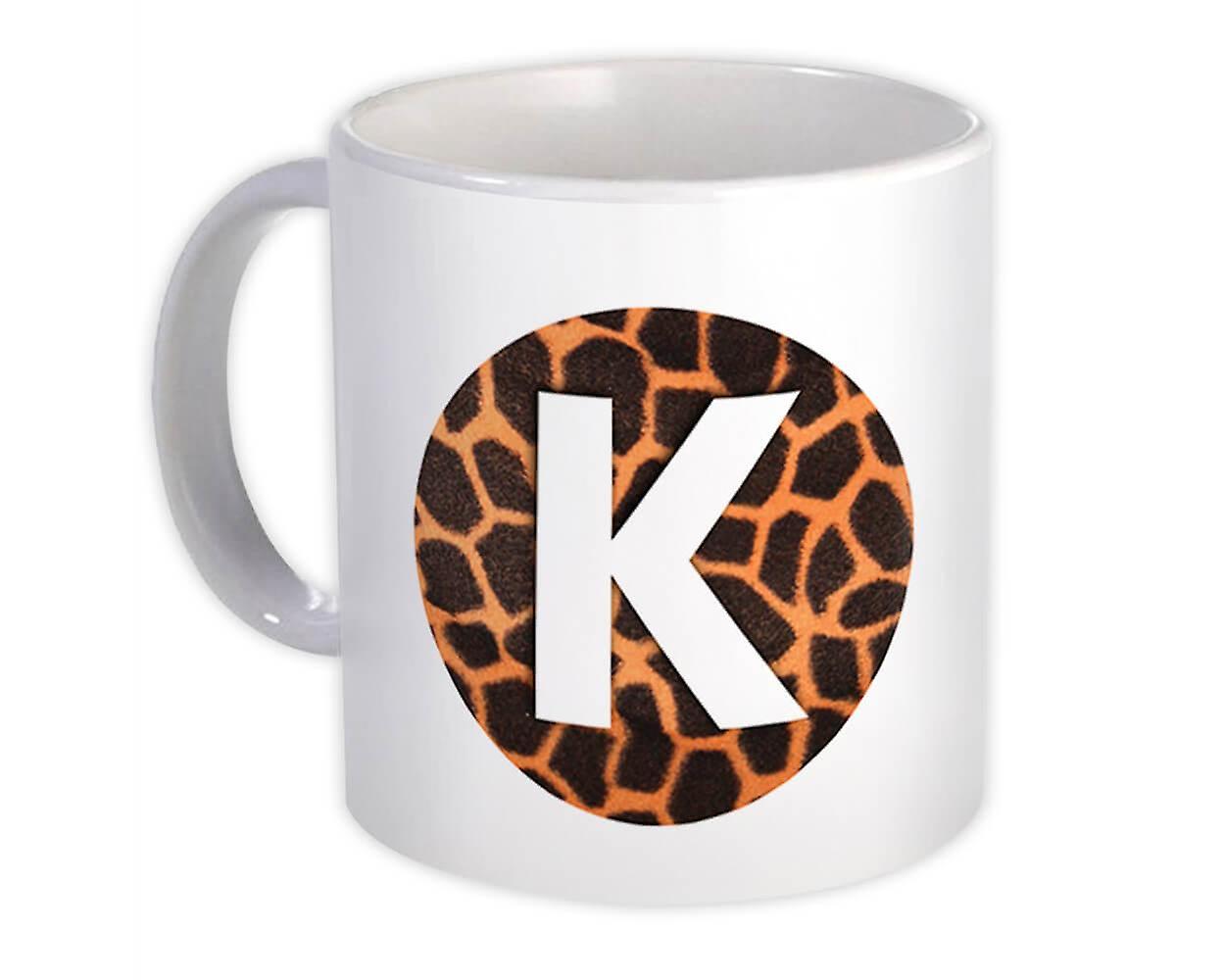 Gift Mug: Monogram Letter K Giraffe