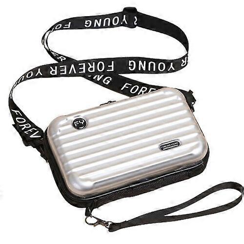 ハードシェルコスメティックバッグウィメンズミニスーツケースシェイプショルダーバッグ