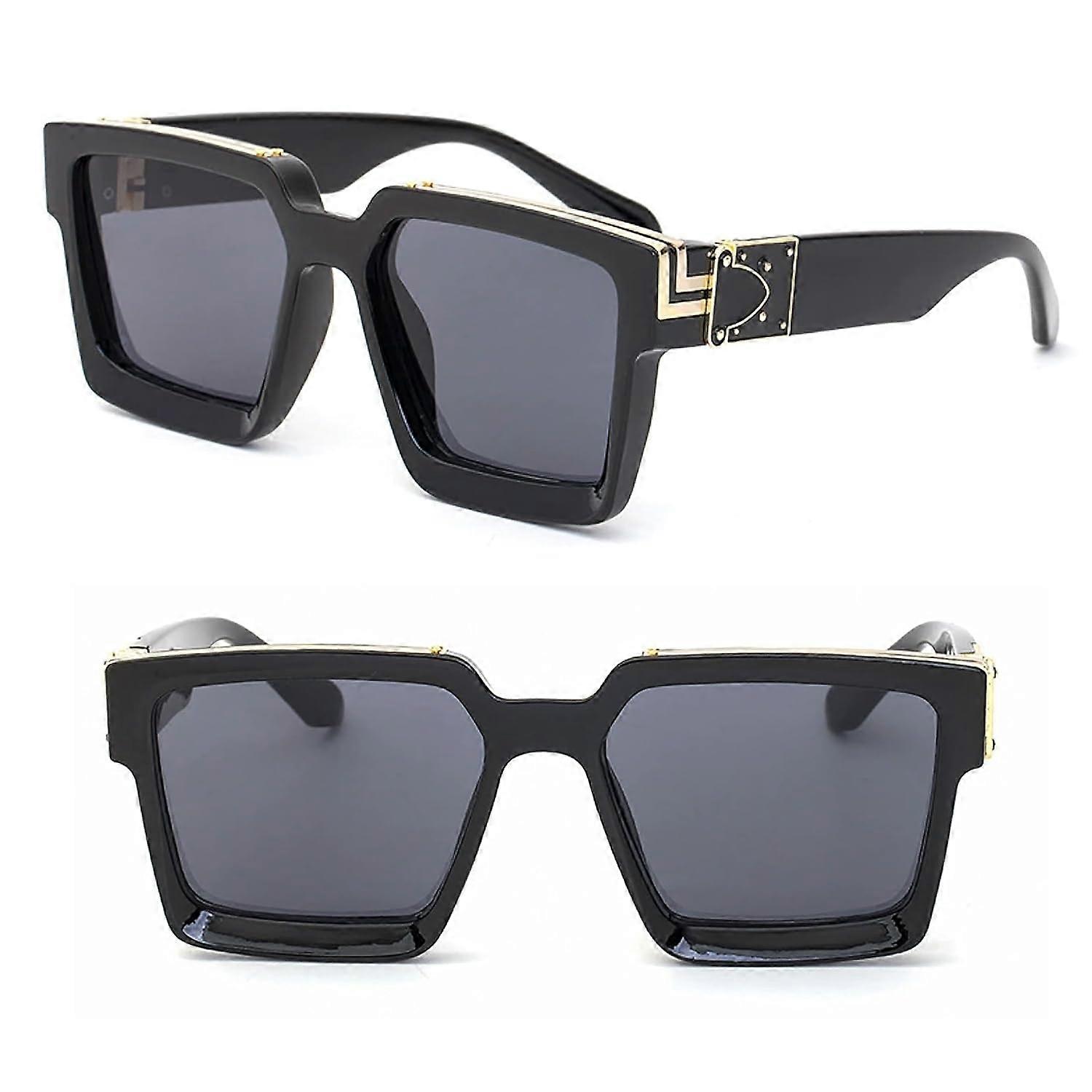 New Design Large Square Sunglasses for Festival Party (Color Blue/Grey)