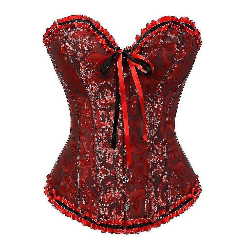 Vintage Corset Flower Print Bridal Wedding Corsets And Bustiers Top Ov