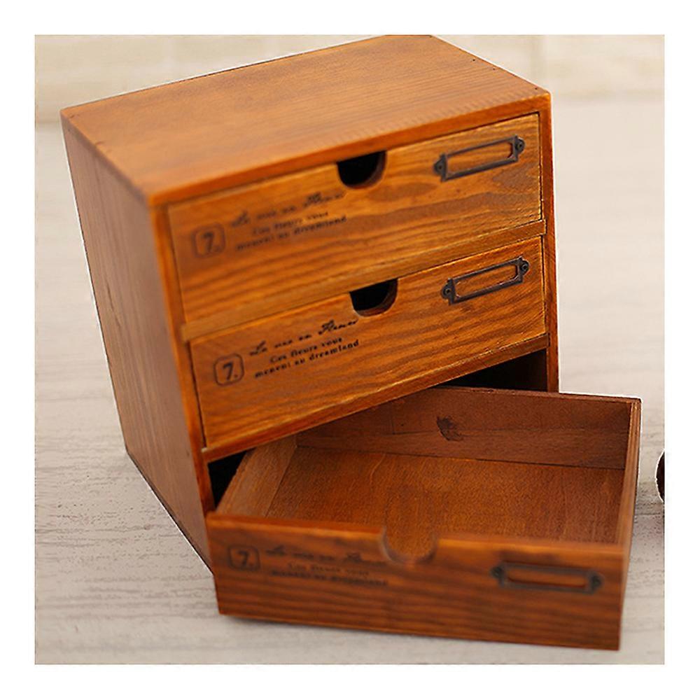 zakka Retro Drawer Type Table Storage Cabinet Creative Home Decoration