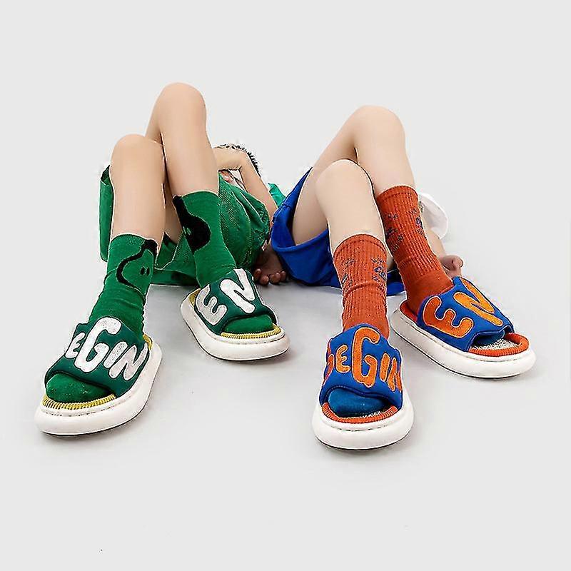 Vår Alfabet Graffit Kid Tofflor Bomull Andningsbara Härliga Barn Småbarn Hemskor Anutumn Roliga Inomhus Pojkar Flickor Slides