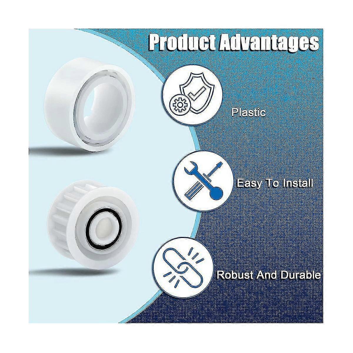 Geleiwielen 4-pack met 2-pack katrolwieltjes Vervangingsonderdelen 3884997-R6 Compatibel met Dolphin, voor Nautilus CC Plus Geschikt voor M200/M400/M500 & Dx3/Dx4/Dx6 Premier Poolreinigers Accessoires