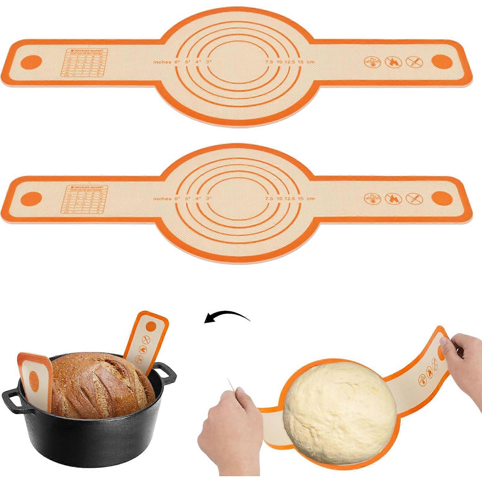Silicone Bread Sling for Dutch Oven, Bread Baking Mat, Non-Stick & Easy to Clean, Reusable Bread Sling with Long Handle to Transfer Sourdough