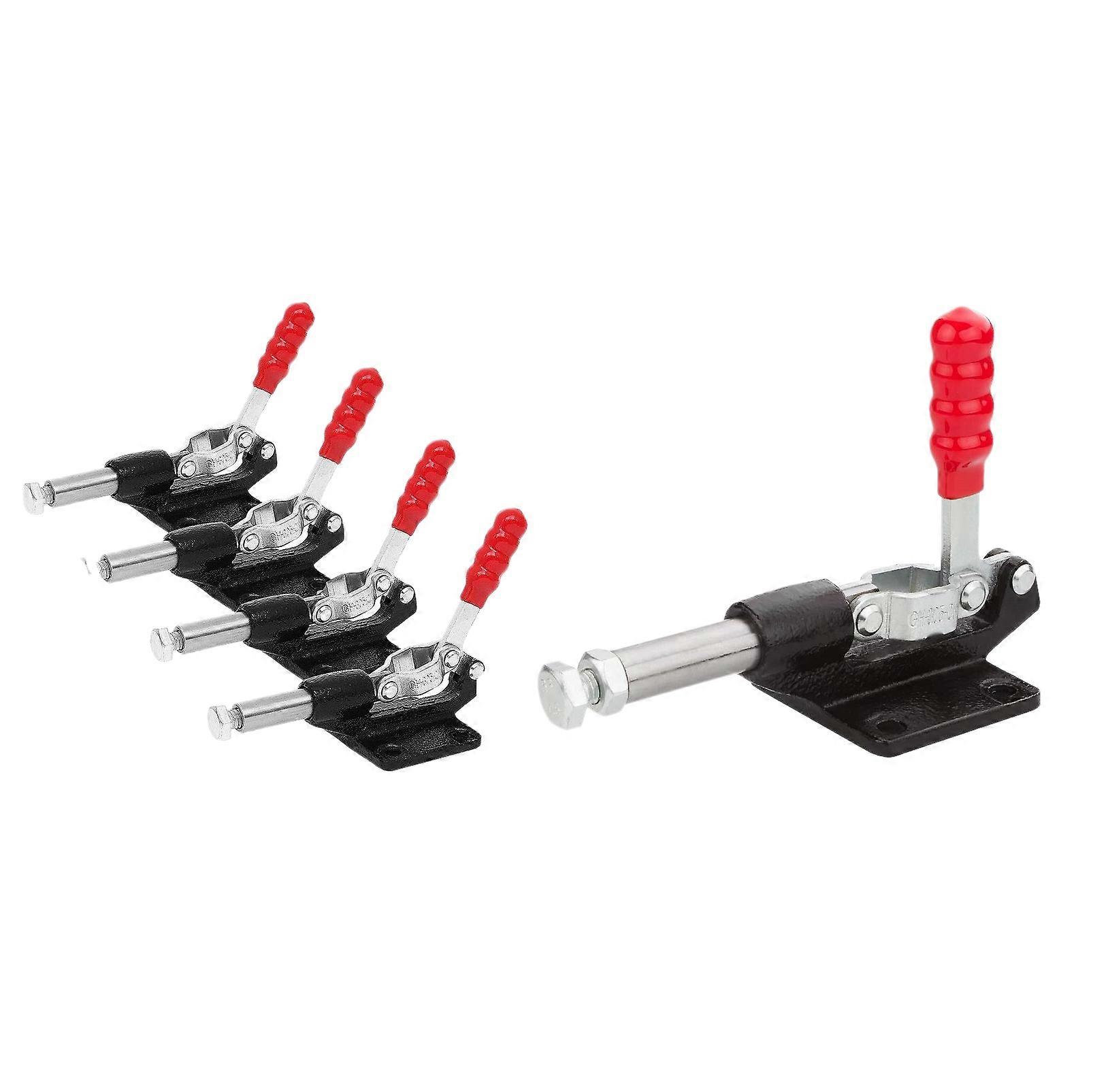 5 Pcs 32MM Toggle Clamps 500Lbs Holding Capacity Plunger Stroke Push Pull with Flange Base Plate -3