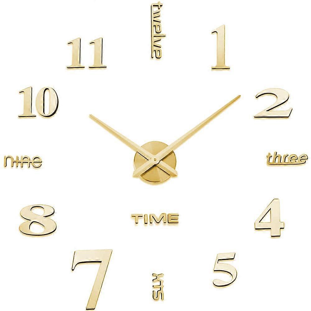 Elegant Large DIY Frameless 3D Mirror Surface Effect Wall Clock