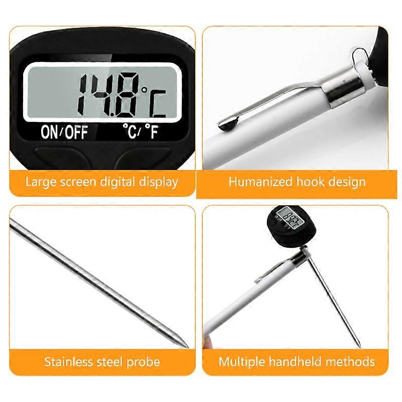 N0HB Digital Meat Thermometer Instant Read Food Probe Large LCD Dispaly Thermometer Compatible with Kitchen Cooking BBQ