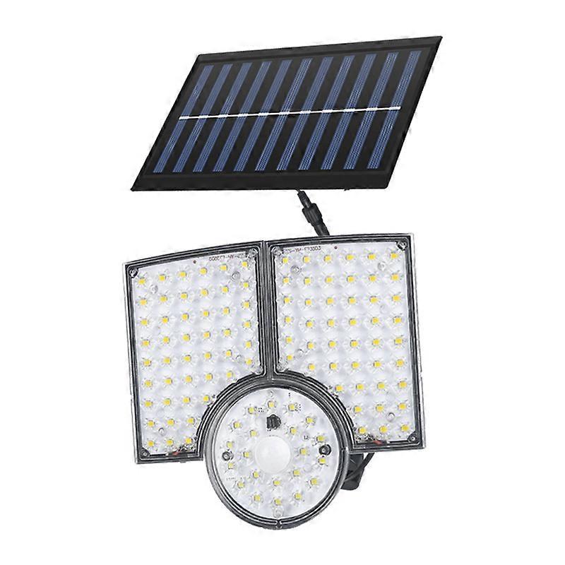 Solar Split Wall Light with Remote Control, 3-Head LED Outdoor Light