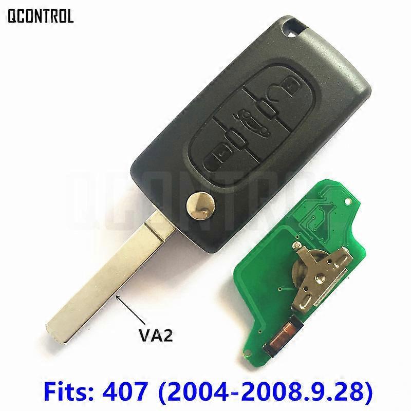 QCONTROL Remote Key 3 Buttons Fit for PEUGEOT 407 (2004 - 2008.9.28) Part Number 649096 or 6490X3