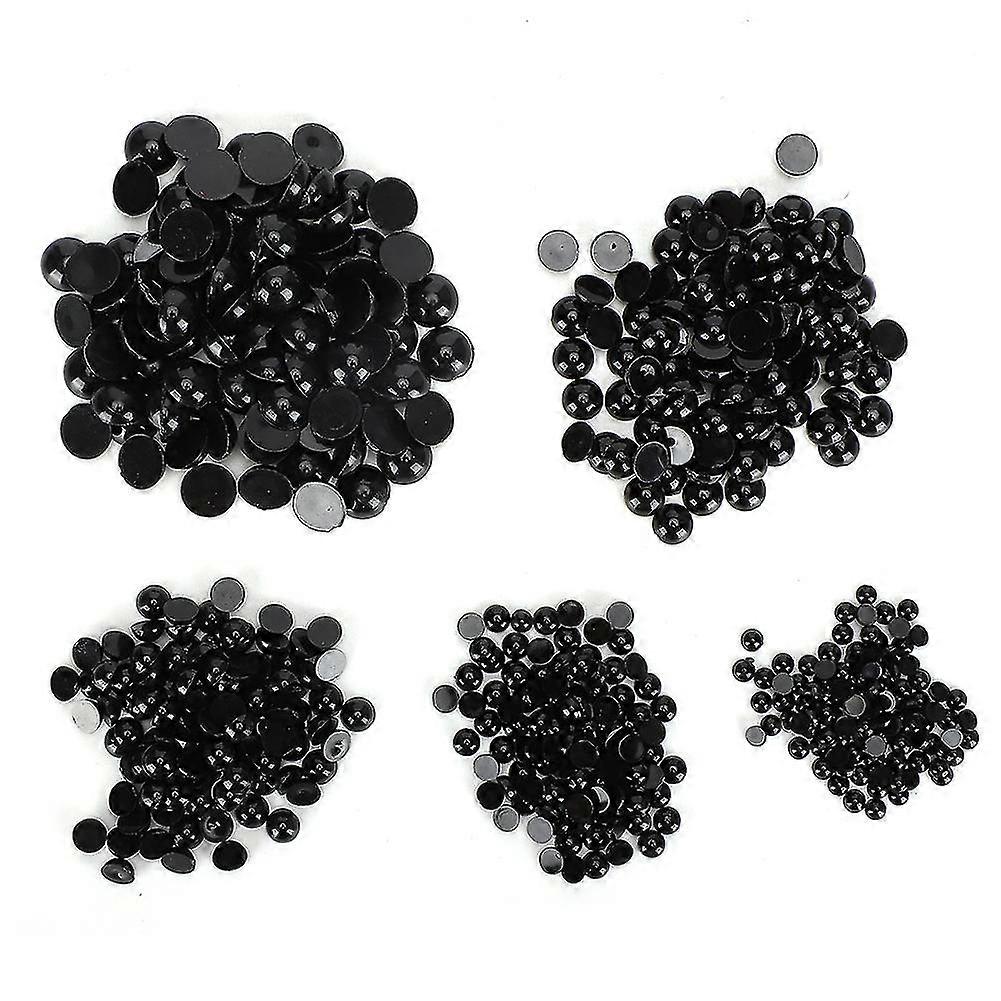 Black Flat Bottom Domed Sewing Buttons for DIY Crafting 500pcs for Doll and Kid Toy Accessories