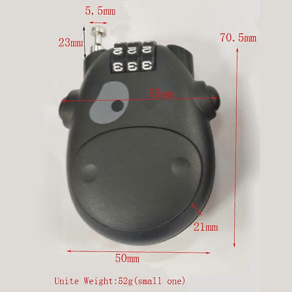 Black Three Digit Telescopic Cord Lock Cable Code Lock