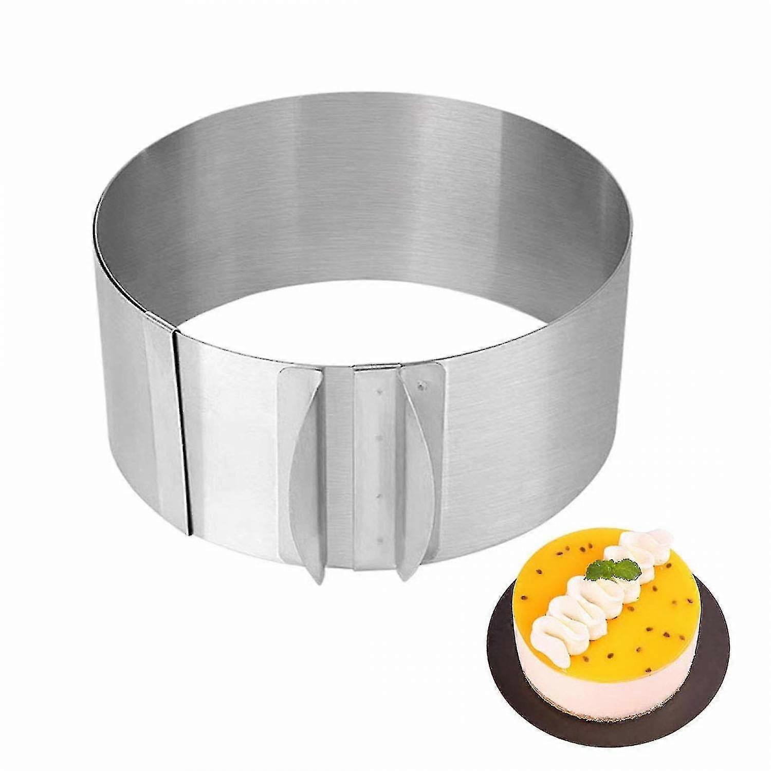 Cake Ring, Adjustable Stainless Steel Round Cake Mousse Mould Ring, Bakeware Tools Cake Baking Mold -GSL