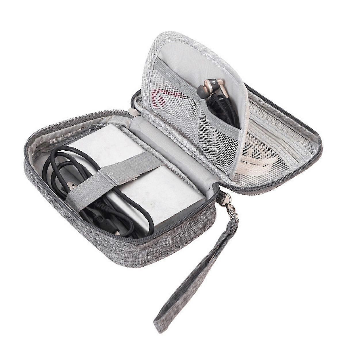 Compact Dual Layer Cable Organizer Bag Multi Functional Electronics Accessoires Storage Case for Charger USB Drive