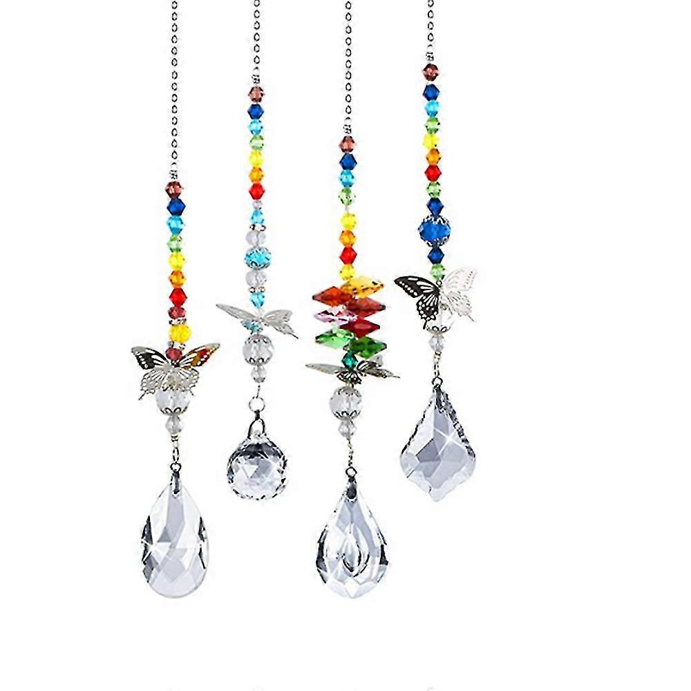 Vidro arco-íris Ornt Chakra pendurado Suncatcher Ow 4pcs