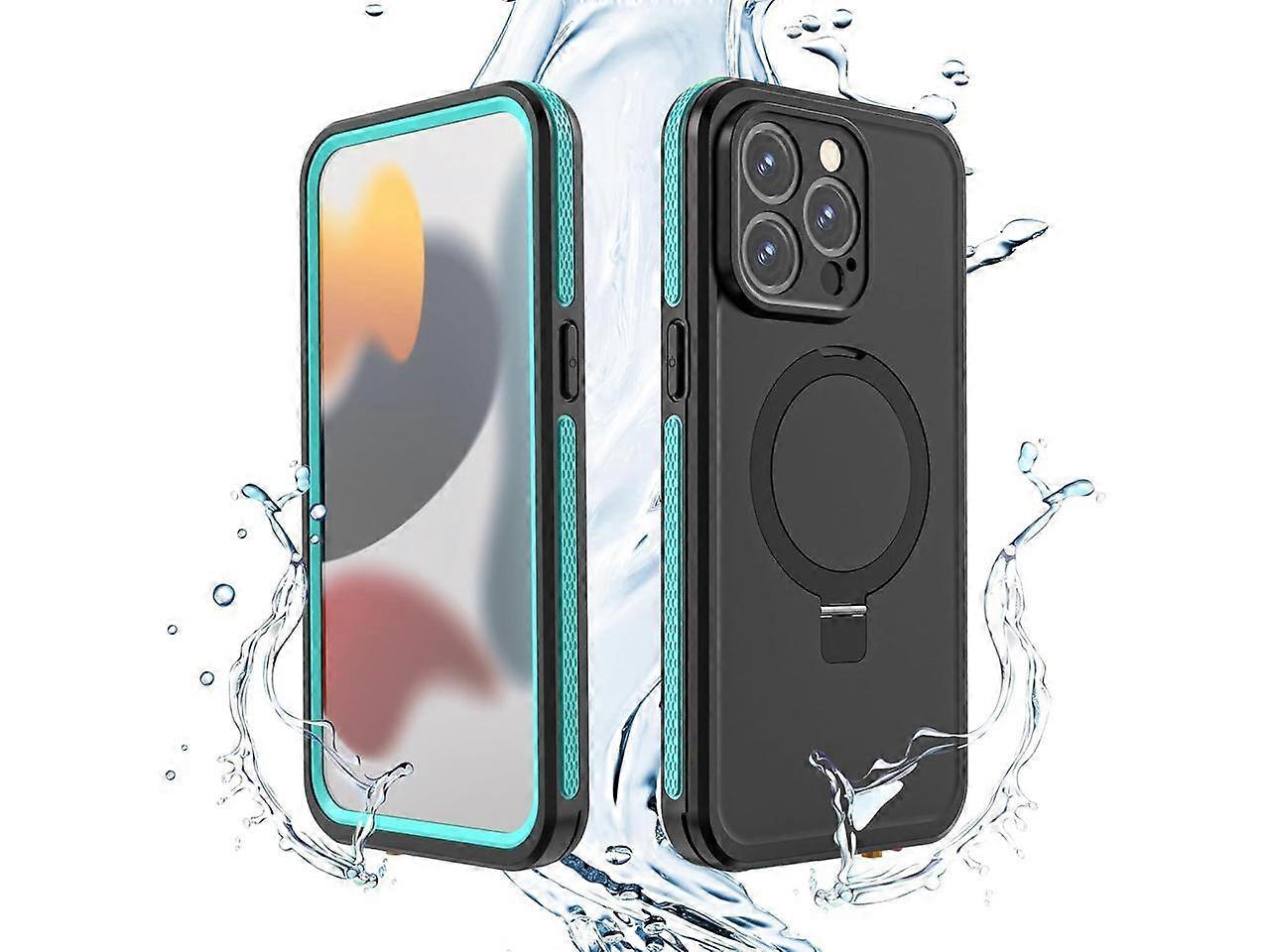 for iPhone 15 Pro Max Waterproof Case with Stand Compatible with MagSafe, Full Body Magnetic IP69 Underwater Case Built-in Screen Protector Military G