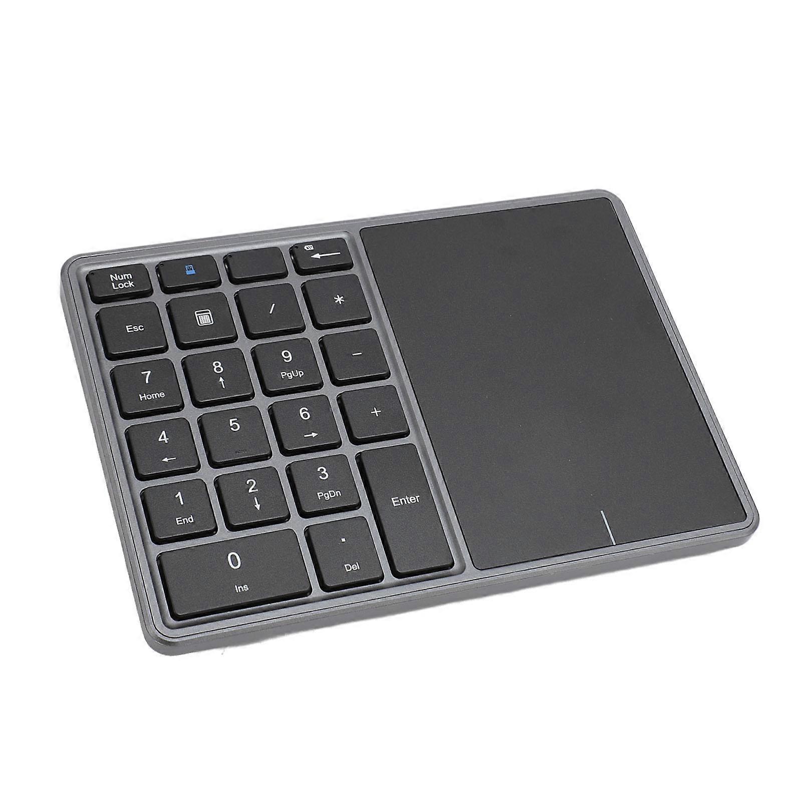 Wireless Numeric Keypad Professional 22 Keys Dual Modes Bluetooth 4.2 2.4G Wireless Number Pad with Touchpad for Laptop Desktop PC Dark Gray 