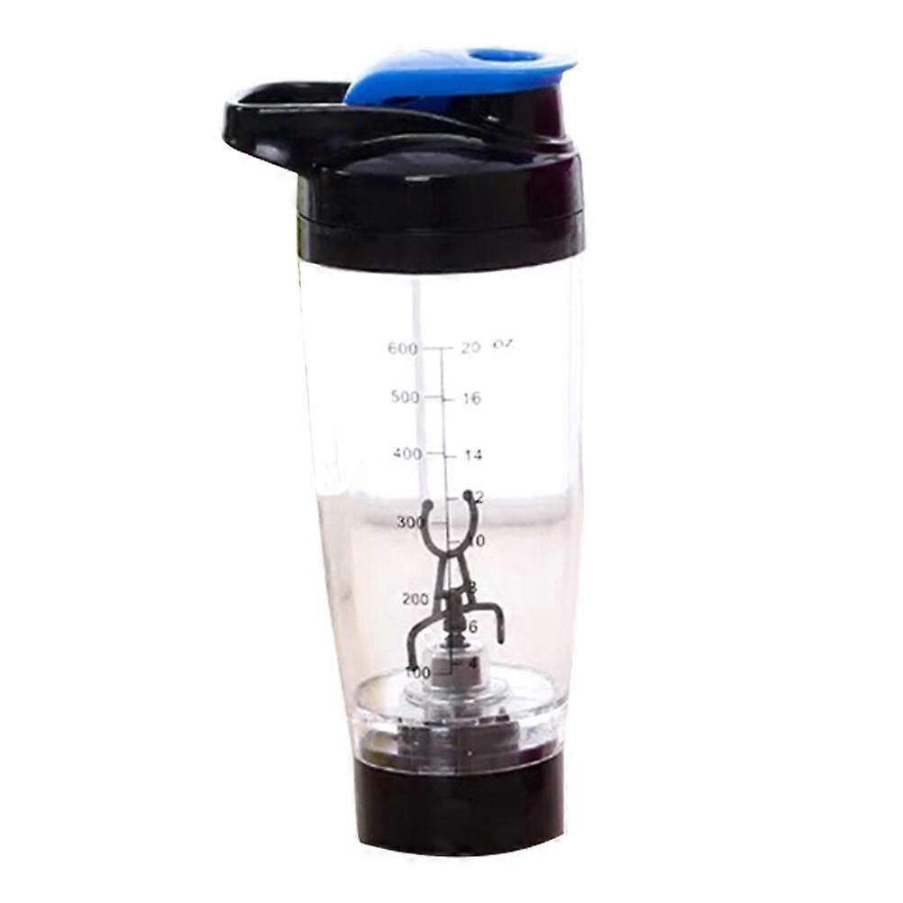 Protein Shaker Bottle Vortex Mixer Blender Battery Operated Portable Stirring Blender Cup 600ml (Blue)