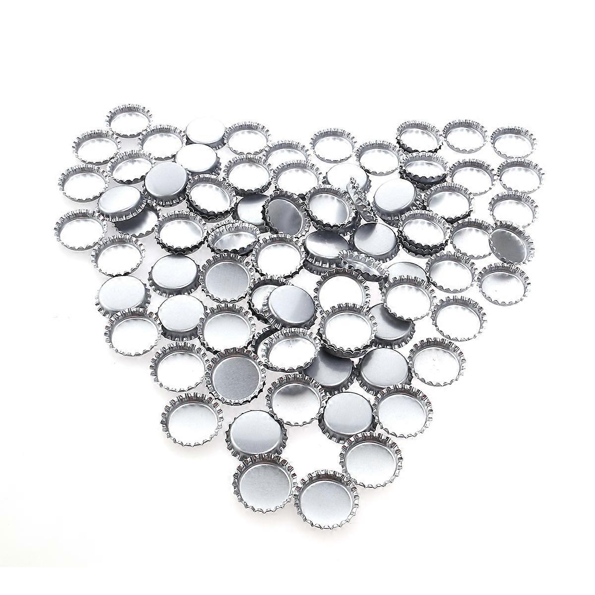 100pcs 1-inch Silver Flattened Bottle Caps DIY Crafts