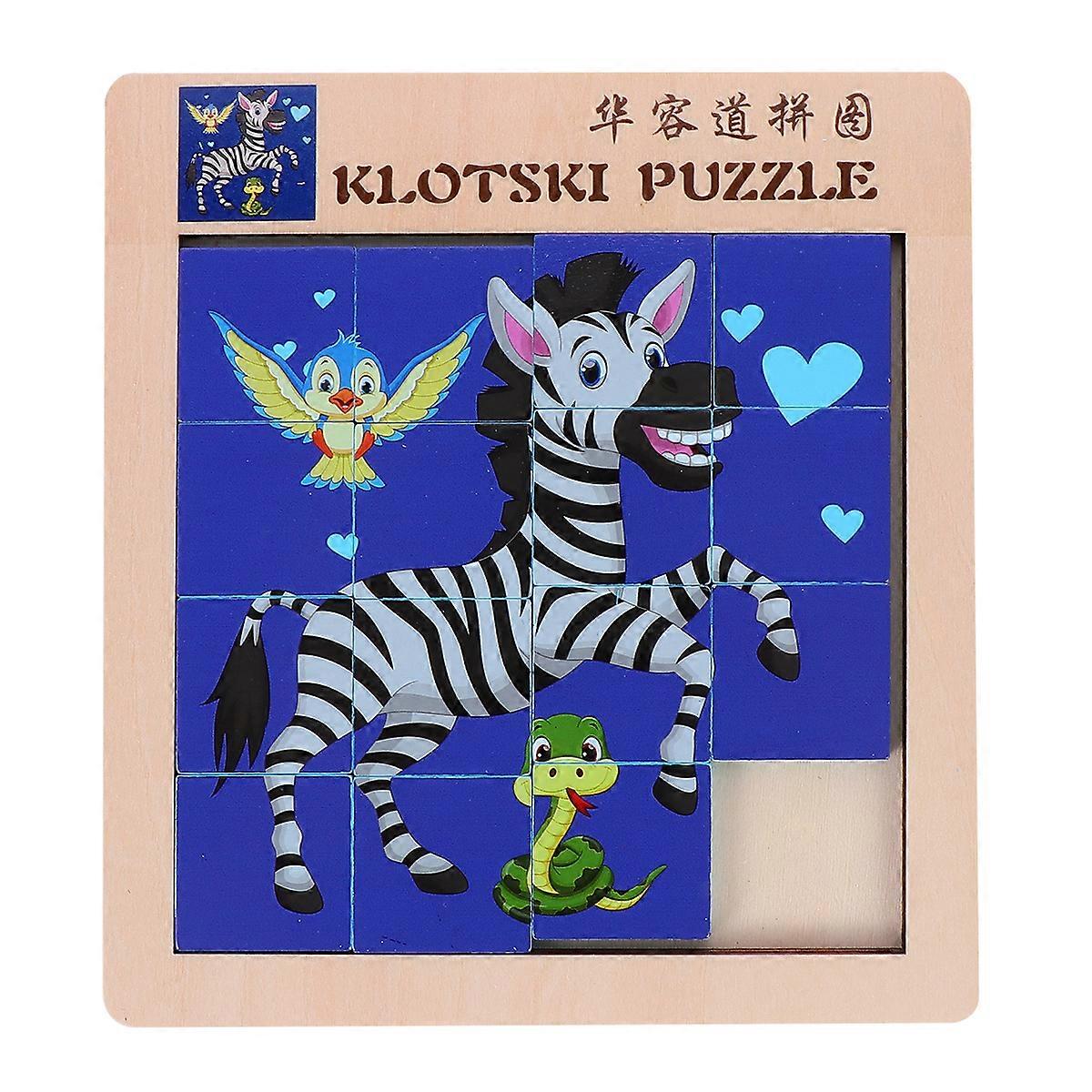 1PC Kid Educational Puzzle Toy Wooden Double-sided Puzzle Animals Numbers Puzzle