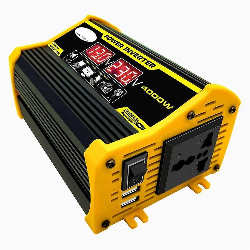 4000W 12V to 220V/110V LED Display Car Power Inverter Converter Adapter Dual USB Voltage Transformer Modified Sine Wave