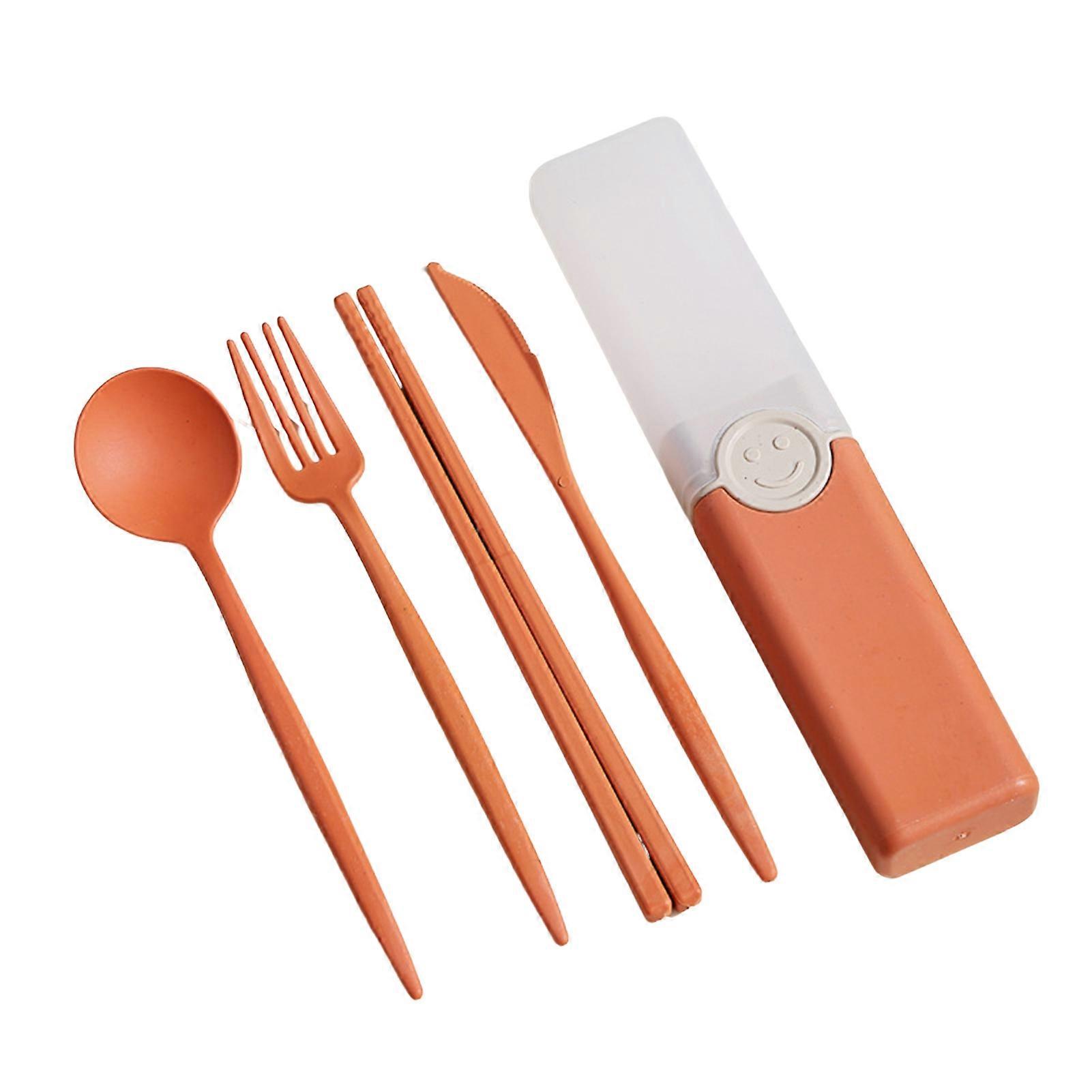 1 Set Cutlery Set Nordic Style Long Handle Frosted Design Heat Resistant Dining Chopsticks Spoon Cutter Fork Dinner Set for Kitchen