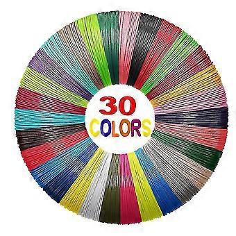 3D-Stift-Filament PLA 30 Farben, 1,75 mm 3D-Druck-Filament-Nachfüllpackungen, insgesamt 10 Meter, 3D-Stiftfarben für Jandi, LIHUACHEN, Yummici, WGP und 3D-Drucker