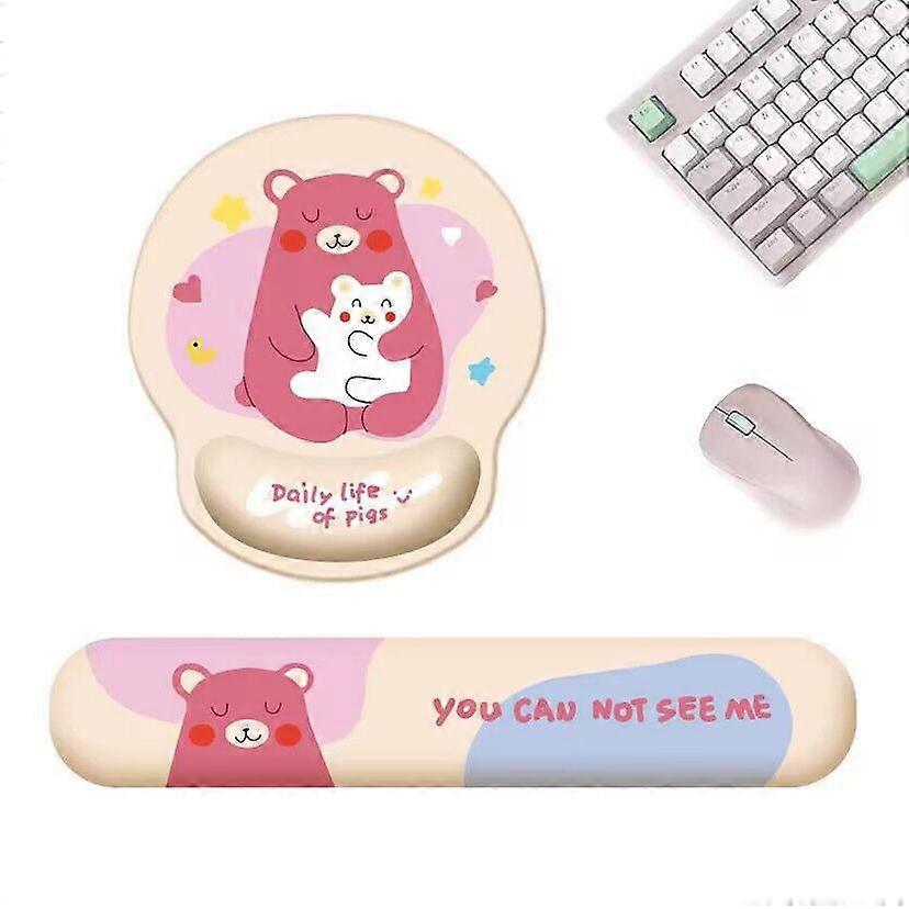 Cartoon rubber mouse pad keyboard support rubber office wrist pad thickened comfortable wrist support hand non-slip pad