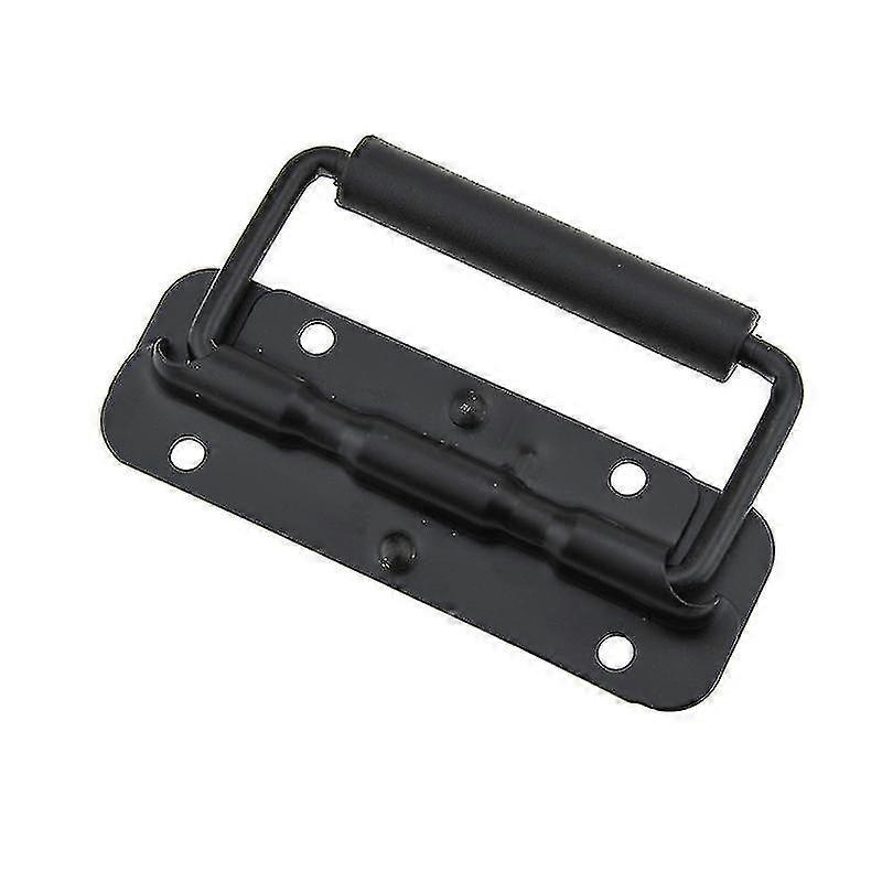 Folding Handle Stainless Steel Spring Loaded Crate Handle Heavy Duty Handles Tool Box Tool Box Puller Tool Black1pcs-black